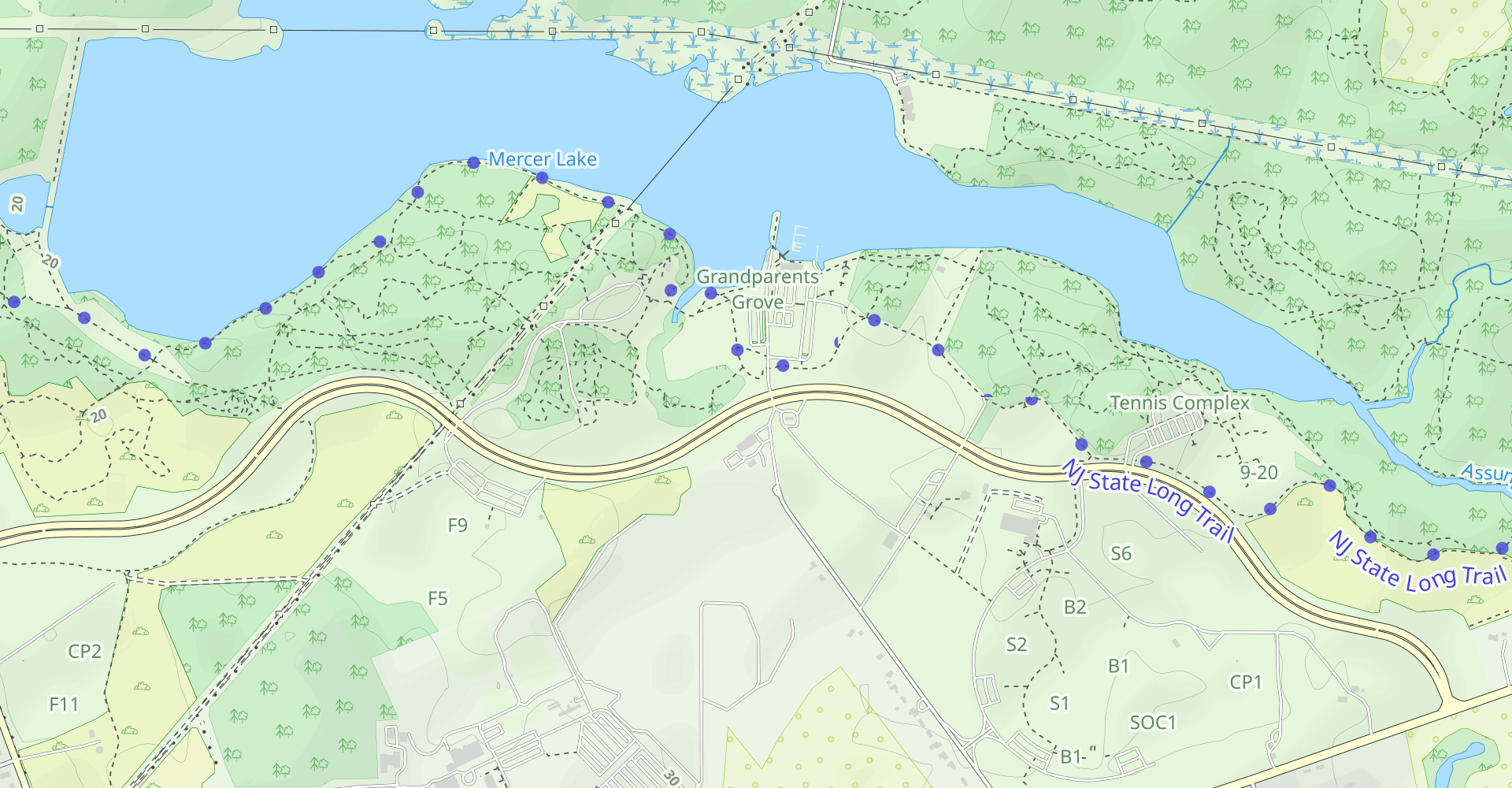 Mercer County Park (East and West) Trails