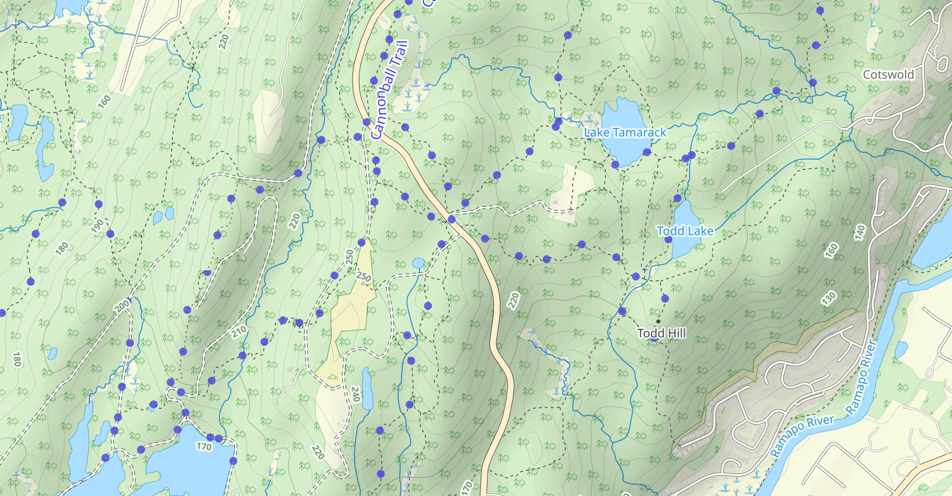 Ramapo Overlook to Lake Todd and Waterfall Trail