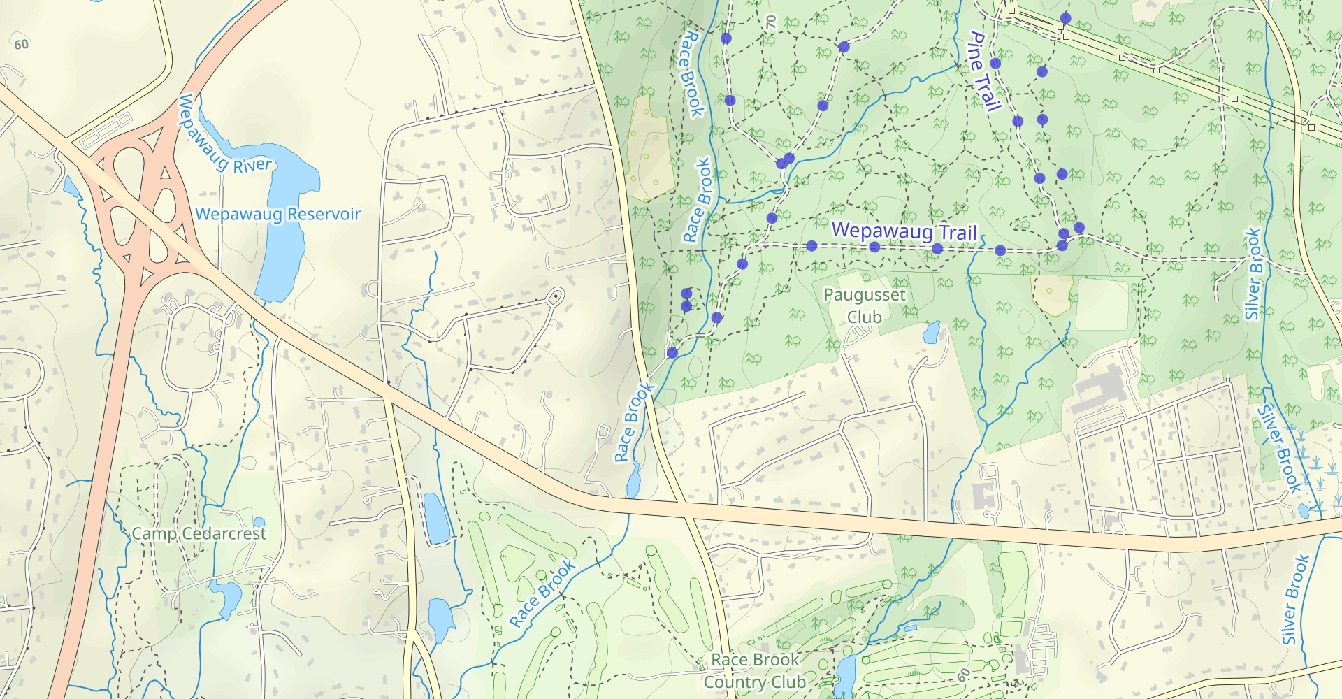 Hike Race Brook, Pine, And Wepawaug Trail