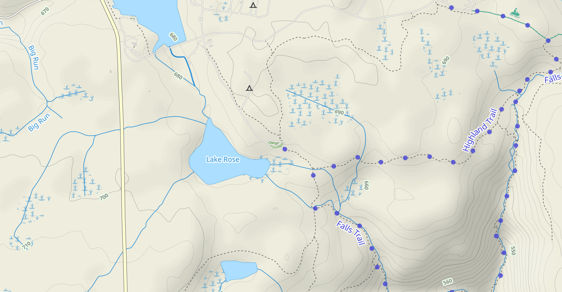 Mountain Springs Trail via Highland Trail