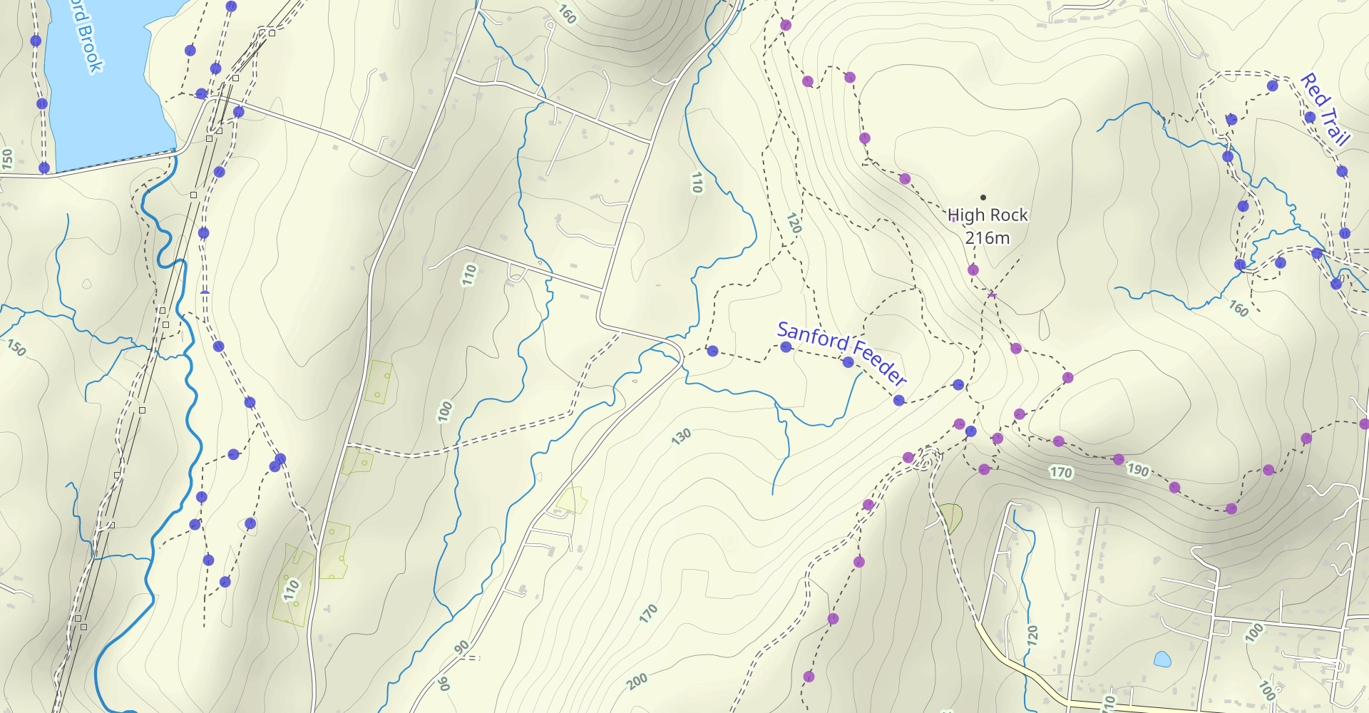 Hike Sanford Feeder Trai, Regicides (Blue Blaze) Trail, And Red Blazes Trailo