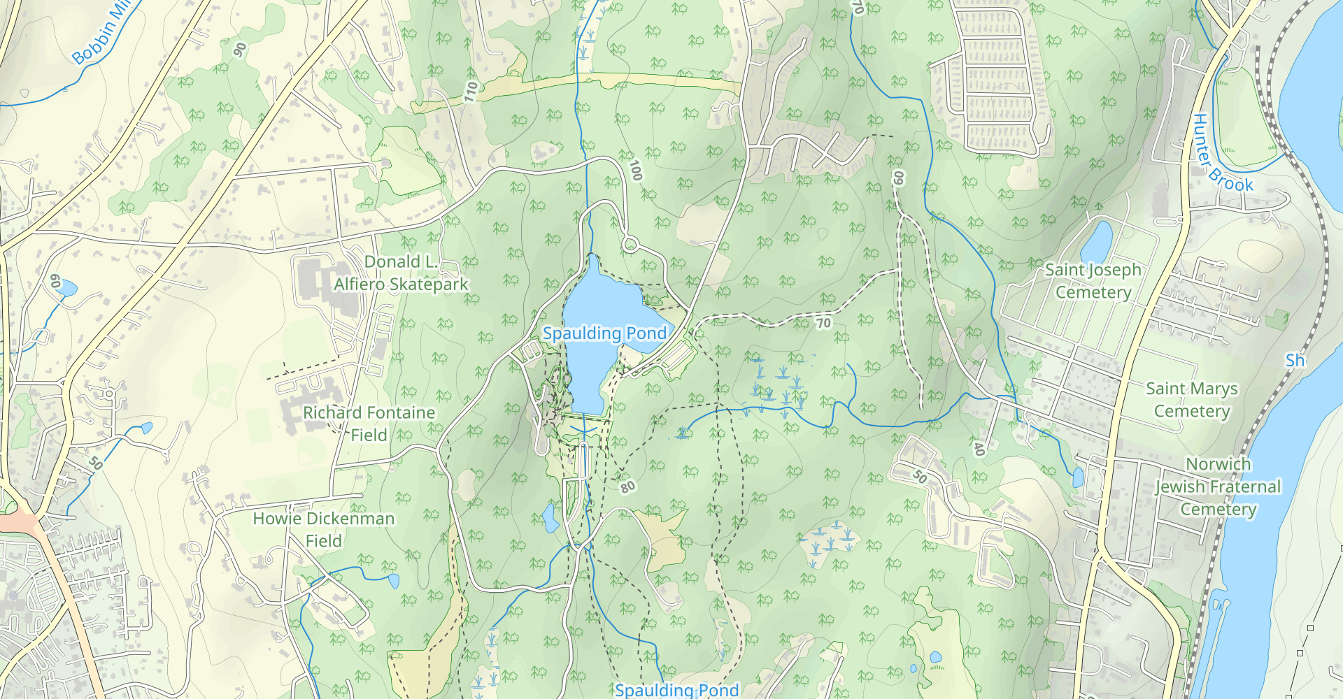 Hike Red, Green, Blue, And Spaulding Pond Loop