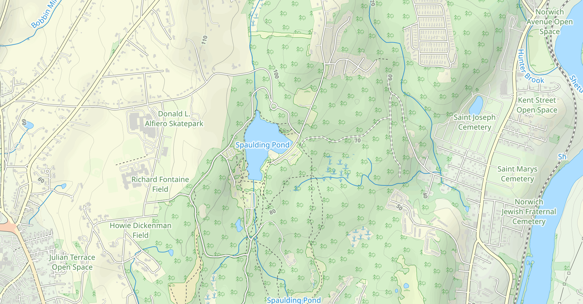 Hike Red, Green, Blue, And Spaulding Pond Loop