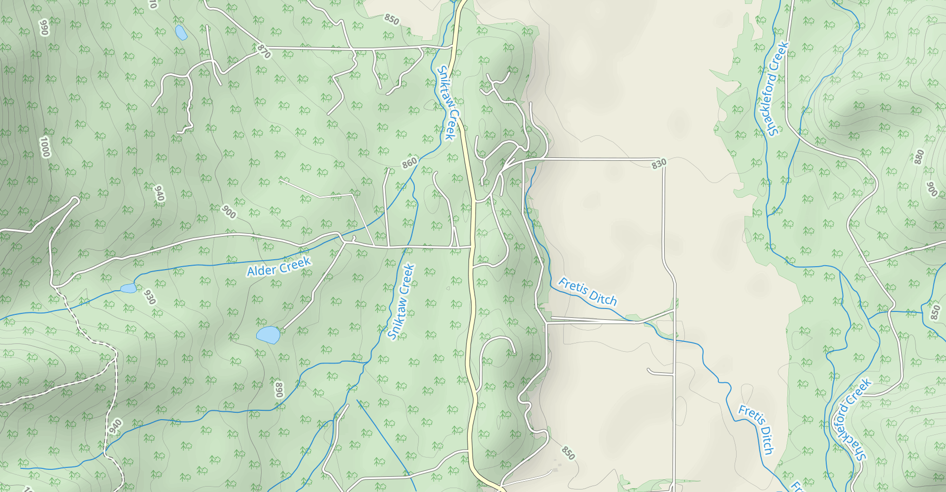 Big Meadows Road: Alder Creek to Sniktaw Meadow