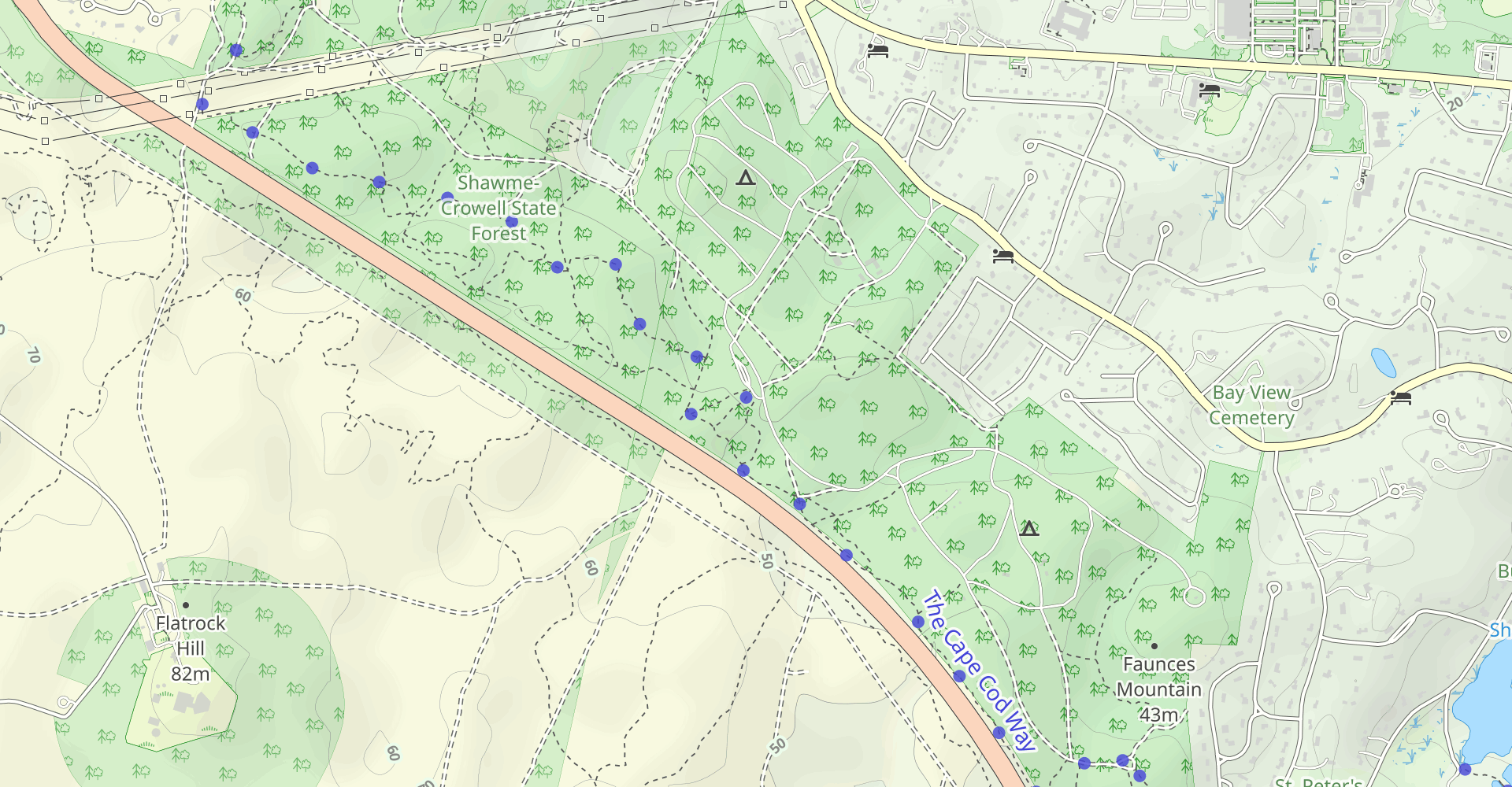 Deer Run, Red Fox, Robins Nest, Rocky Way, Smokey Passage, Pinecone, Skunk Hollow