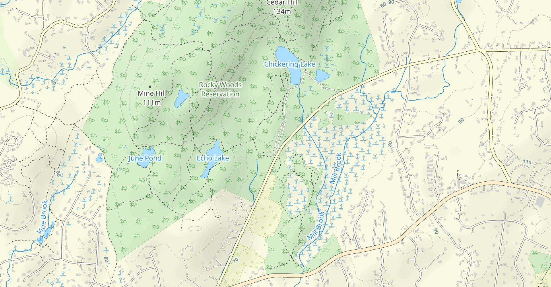 Echo Pond, Harwood Notch, Ridge, and Chickering Pond Loop