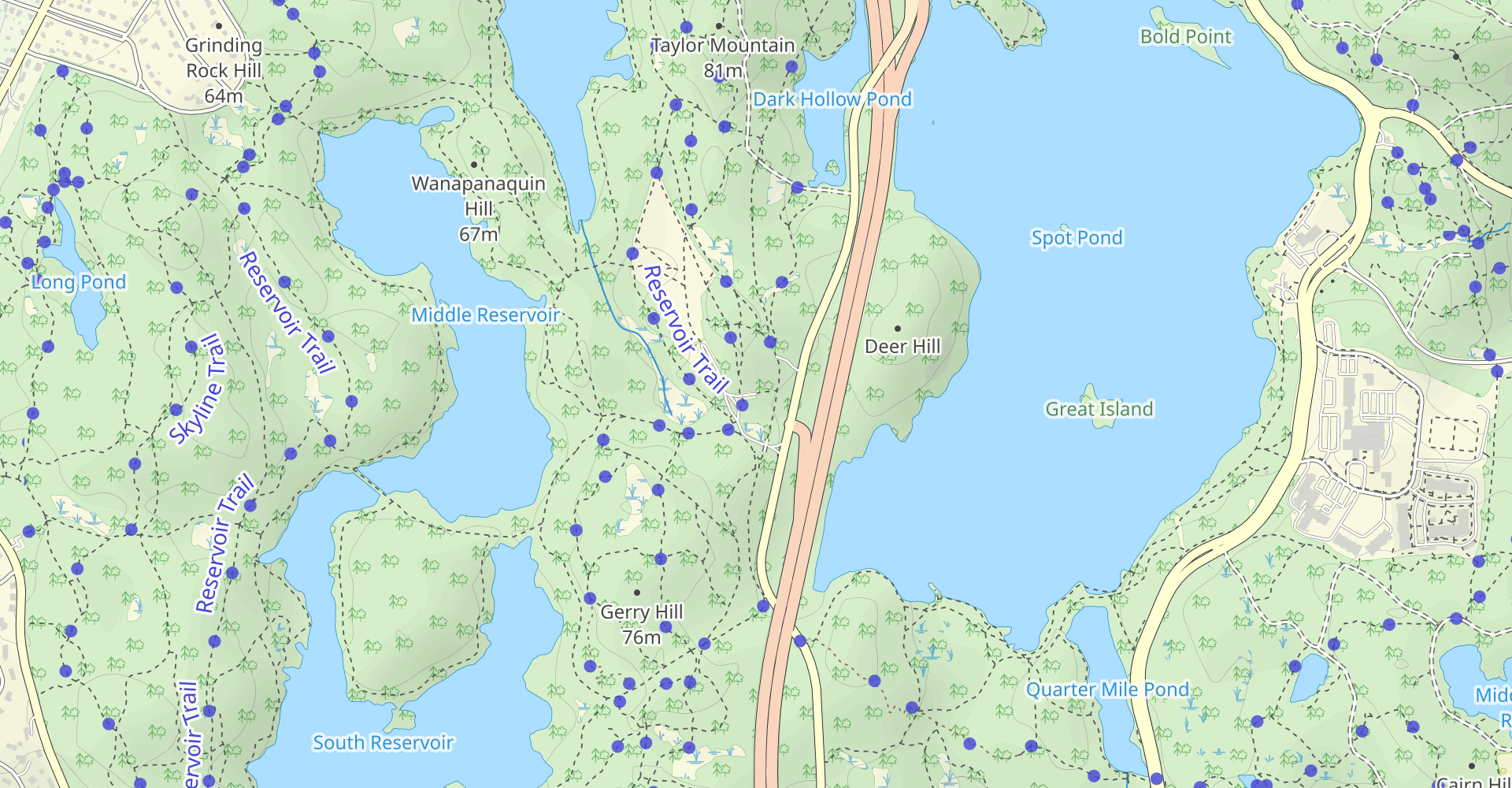 West Middlesex Fells Reservation Bike Loop
