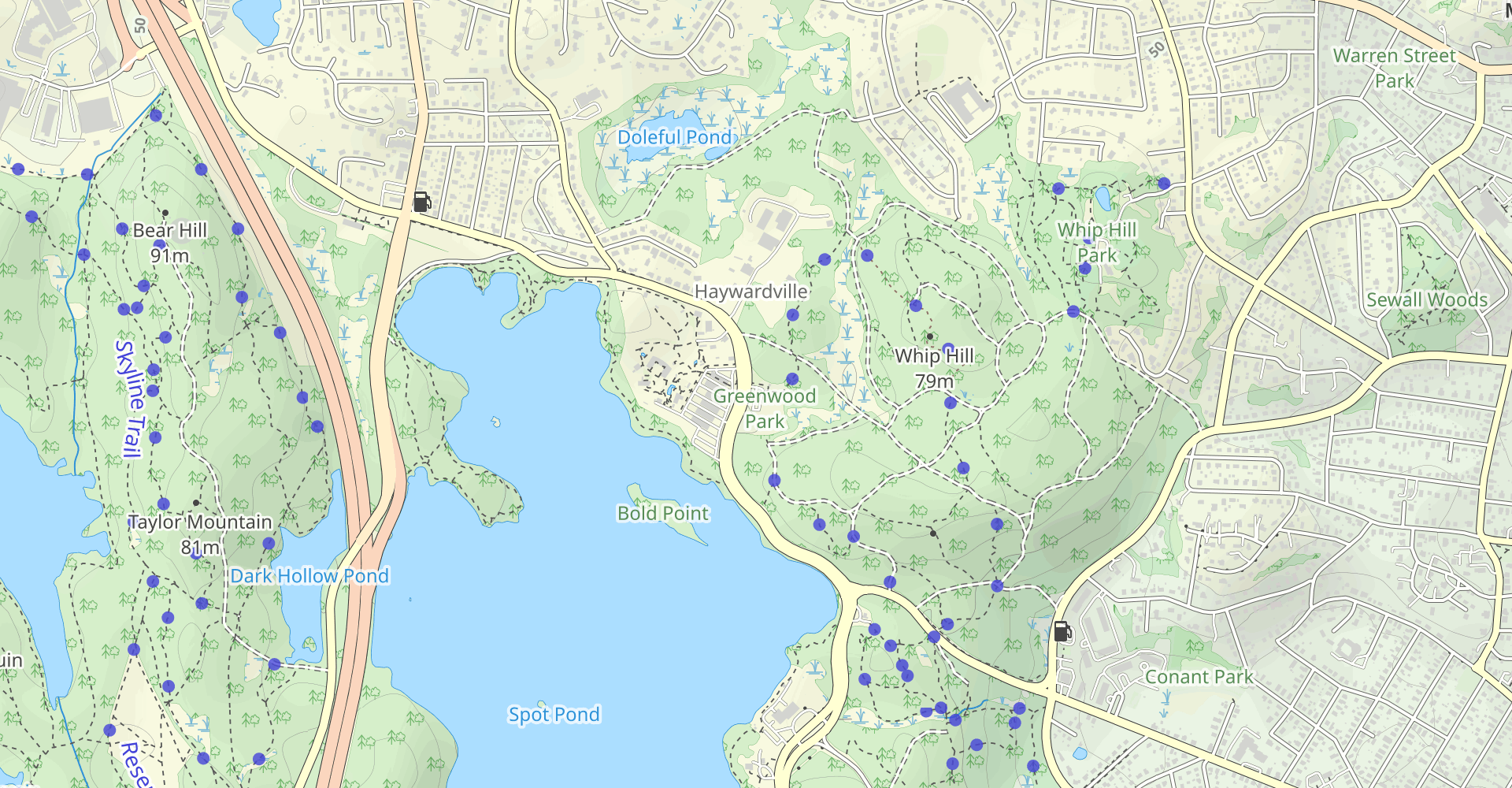Crystal Springs and Whip Hill Road Loop