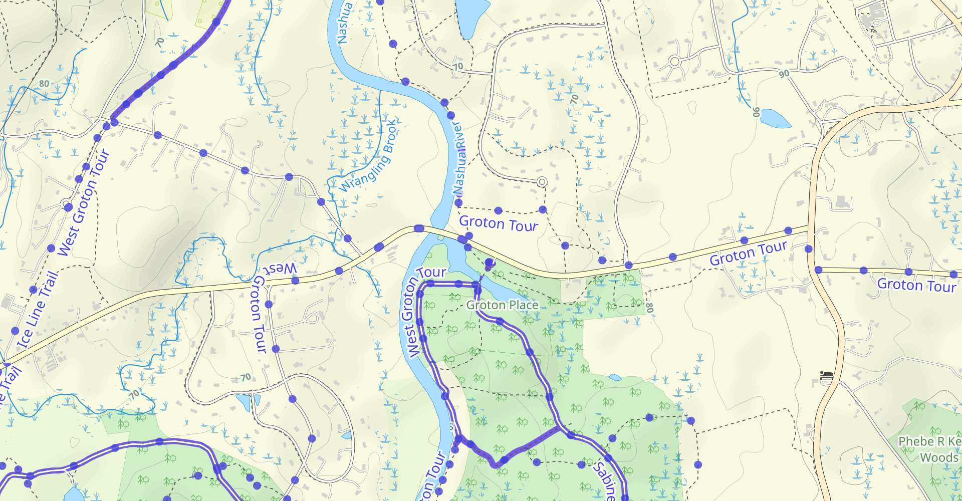 Sabine River, East Trail, and Rhododendron Trail Loop
