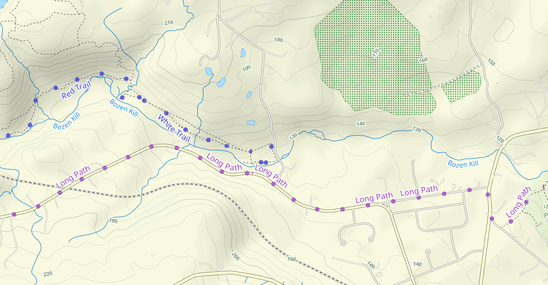 Bozen Kill White Trail to Red Trail