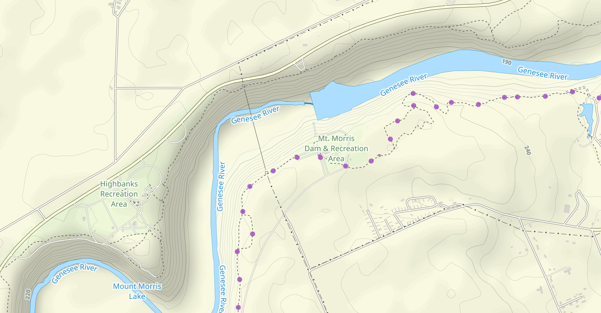 Letchworth Finger Lakes Trail via Mount Morris Dam