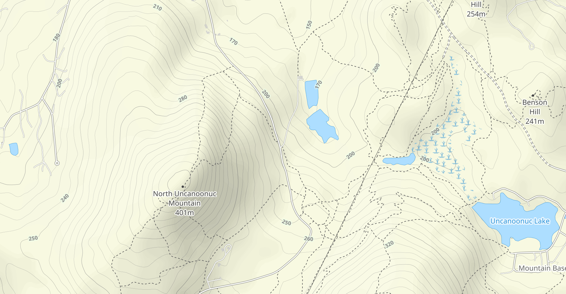 North Uncanoonuc Mountain via Blue and Red Loop