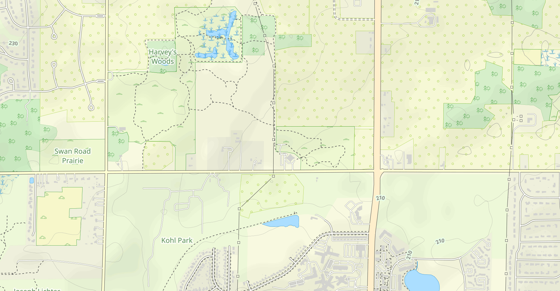 Harvey's Woods, Farmstead Woods, and Gengler Woods Loop Trail