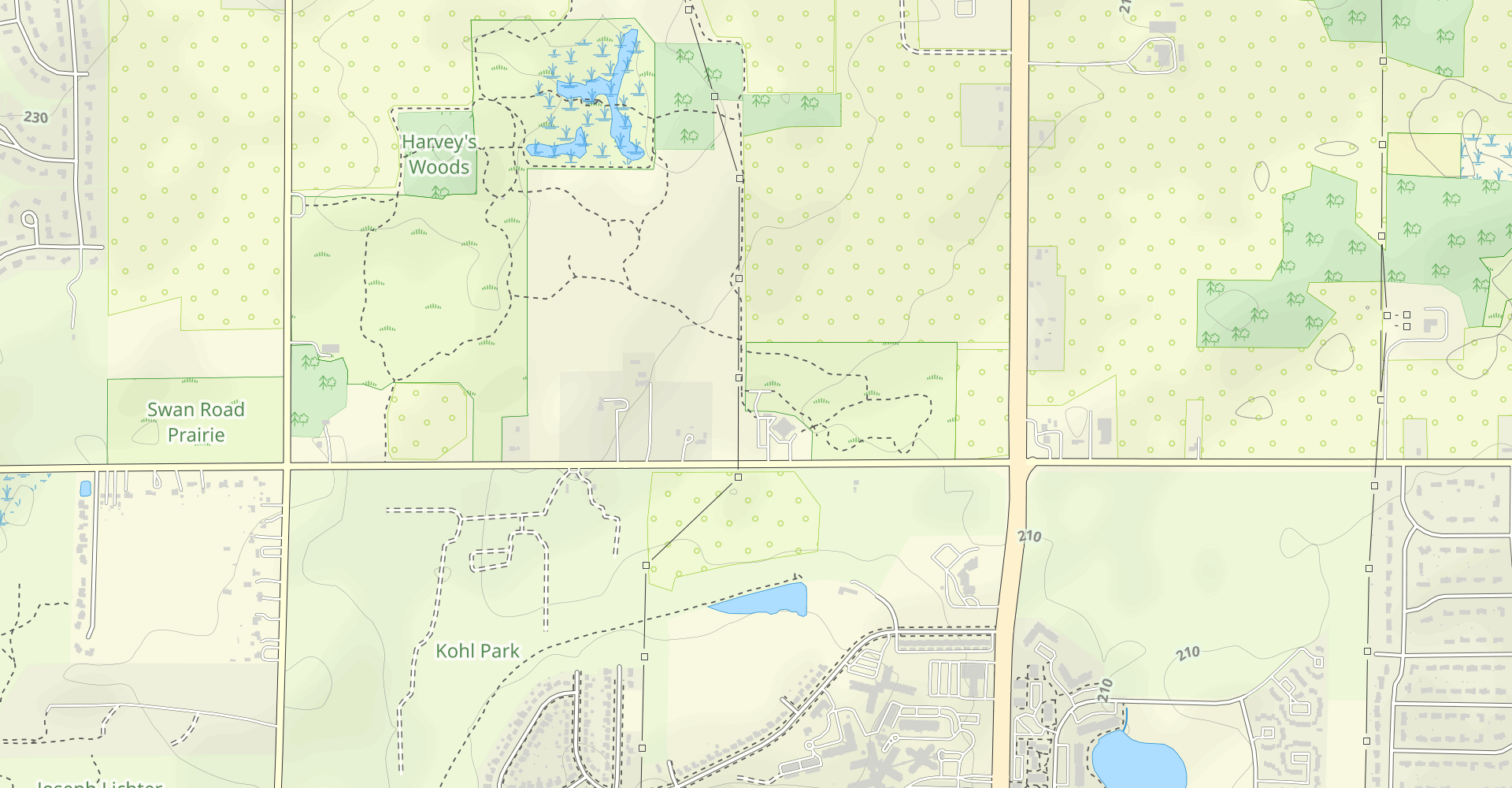 Harvey's Woods, Farmstead Woods, and Gengler Woods Loop Trail