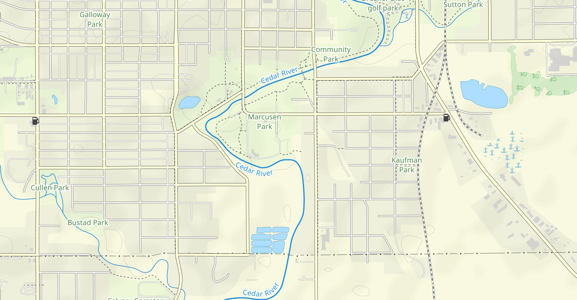 Cedar River Trail from Marcusen Park to Horace Austin Park