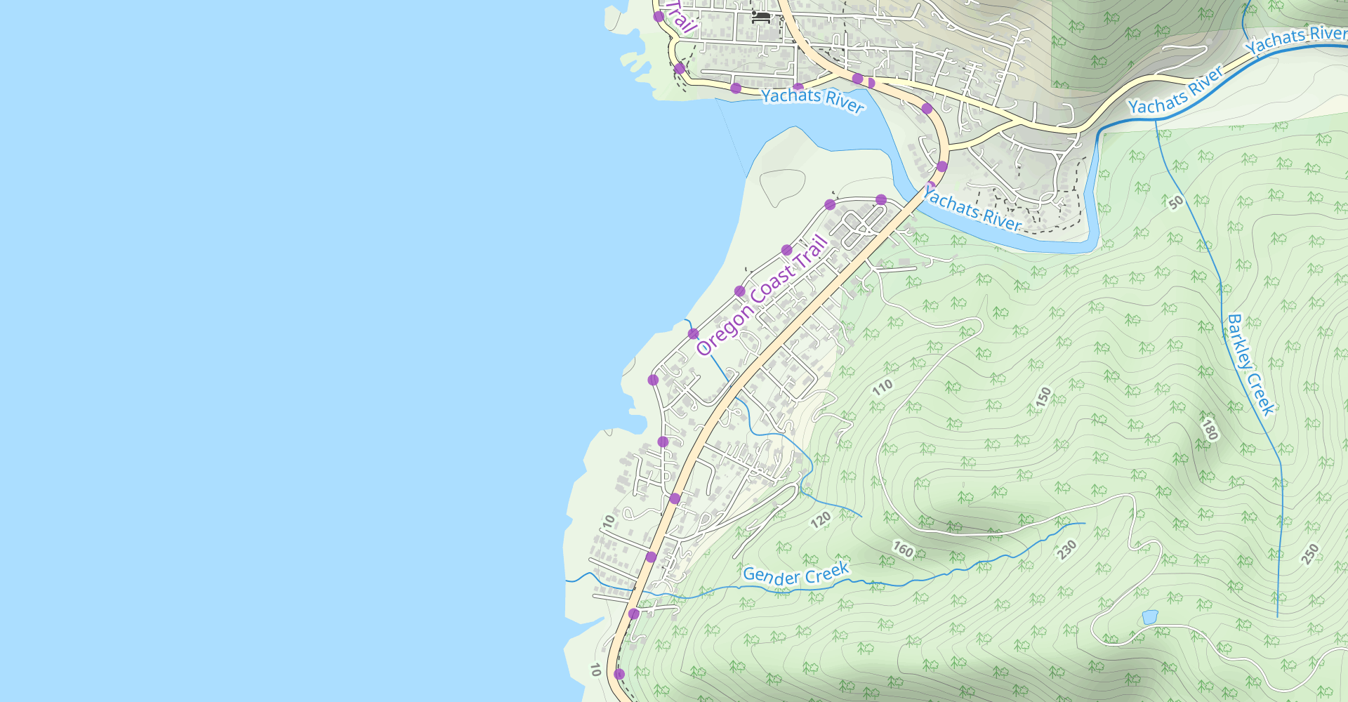 Whispering Spruce Trail from Yachats via Amanda's Trail