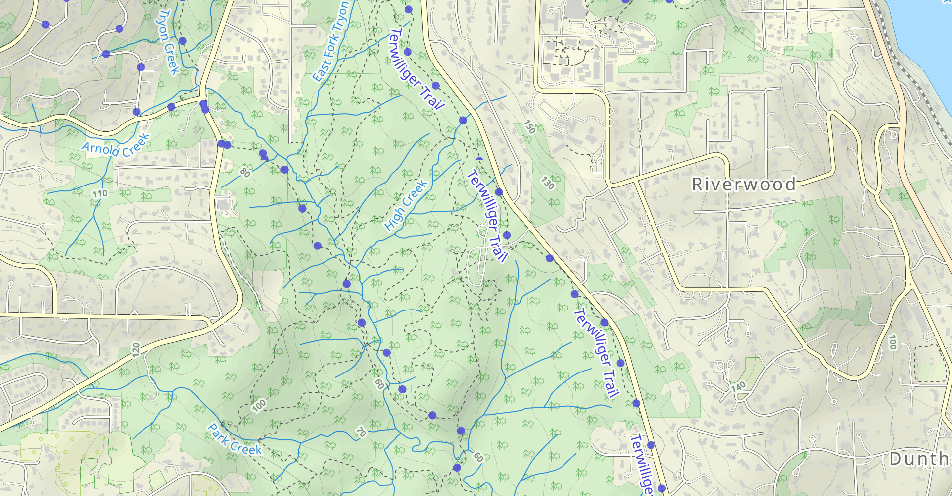 Old Main, Big Fir, Middle Creek, Maple Ridge Loop