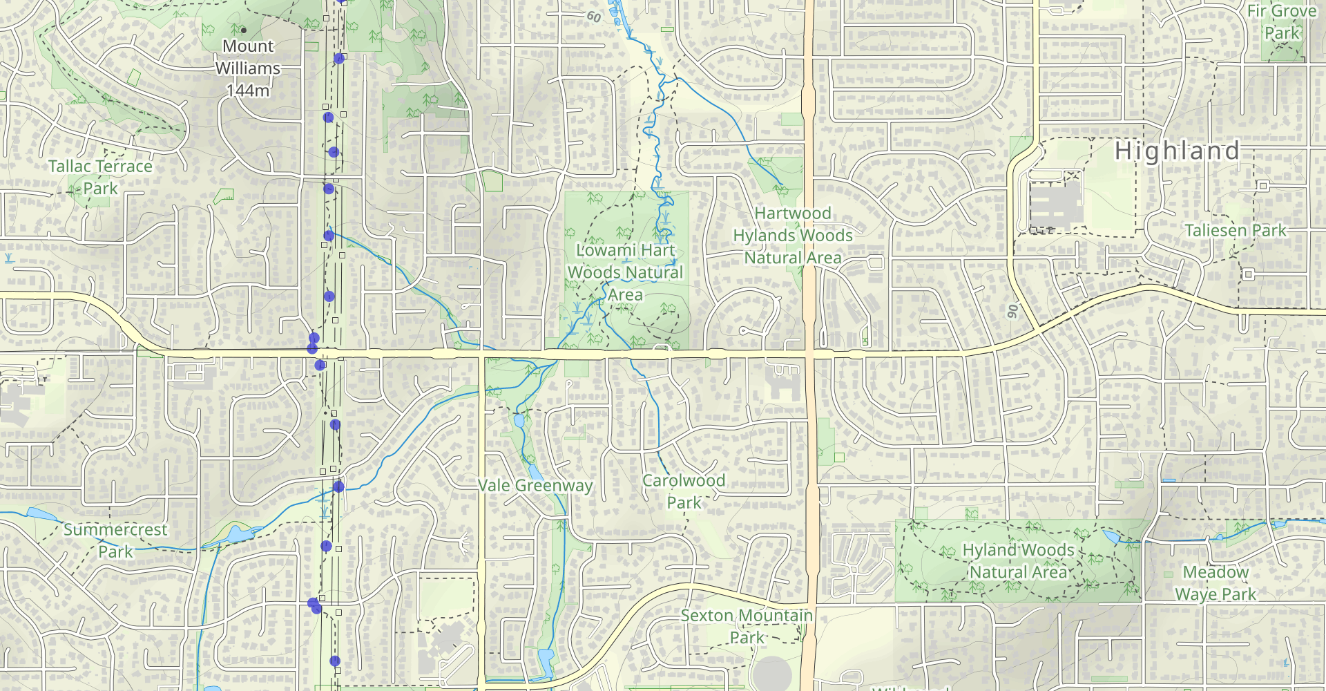 Lowami Hart Woods to Mount Williams to Burntwood Loop