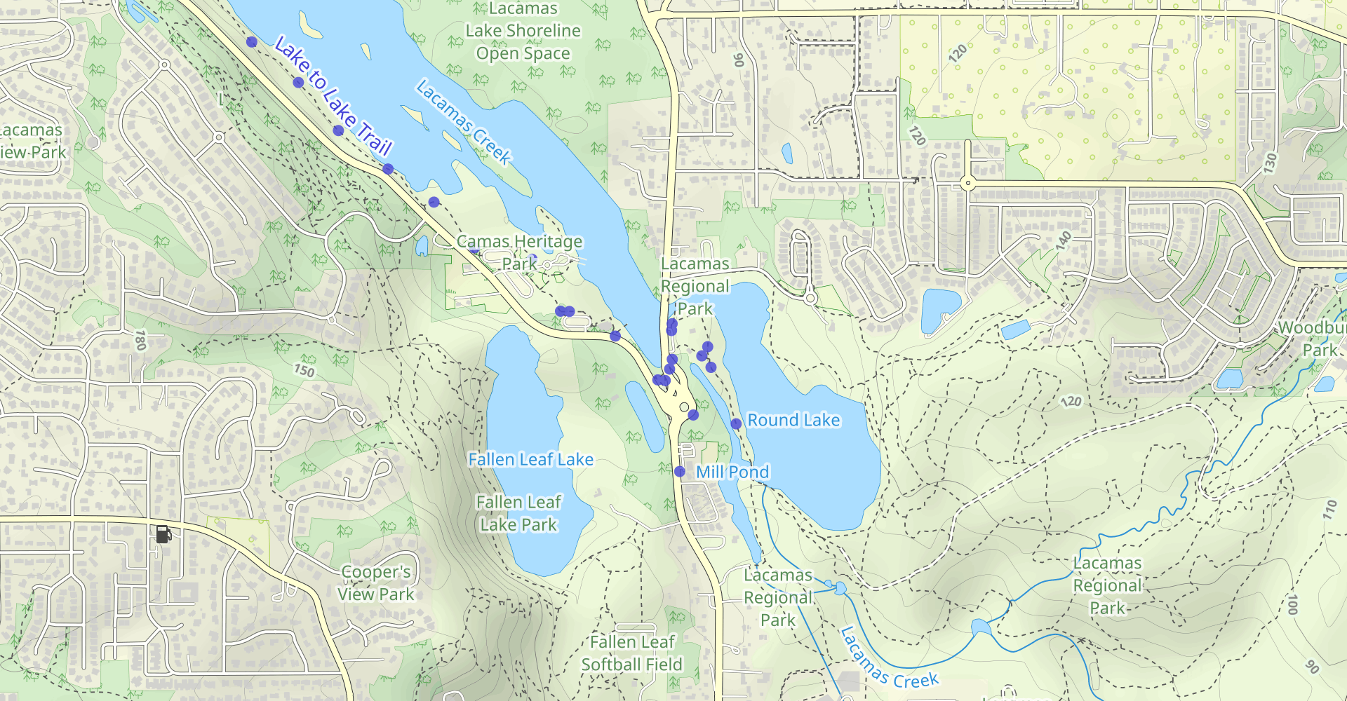 Woodburn Falls and Round Lake via Lake to Lake Trail
