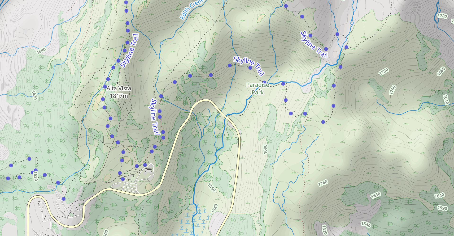 Mazama Ridge Trail via h Crossing Trail