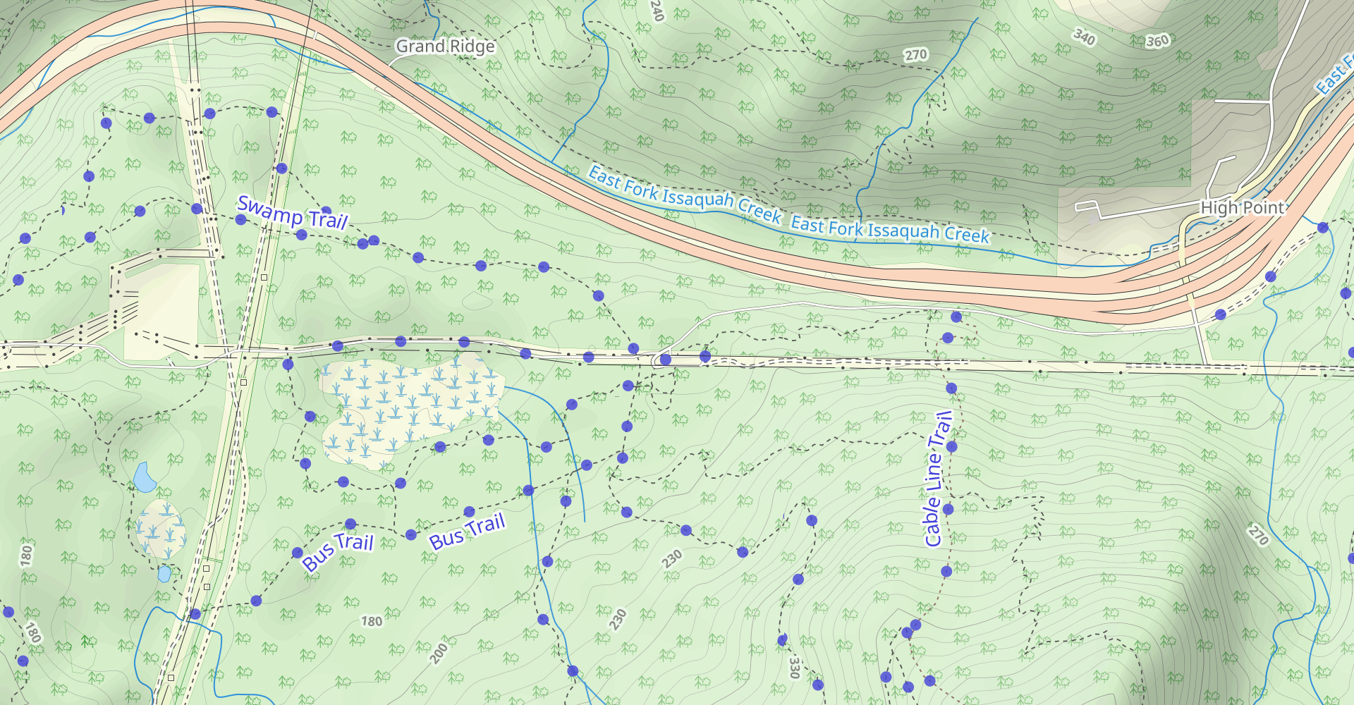 West Tiger 3, Talus Rocks, Section Line and Bus Trail Loop