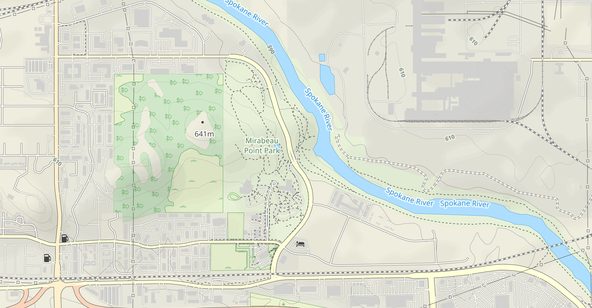 Spokane River Centennial Trail from East Euclid Avenue