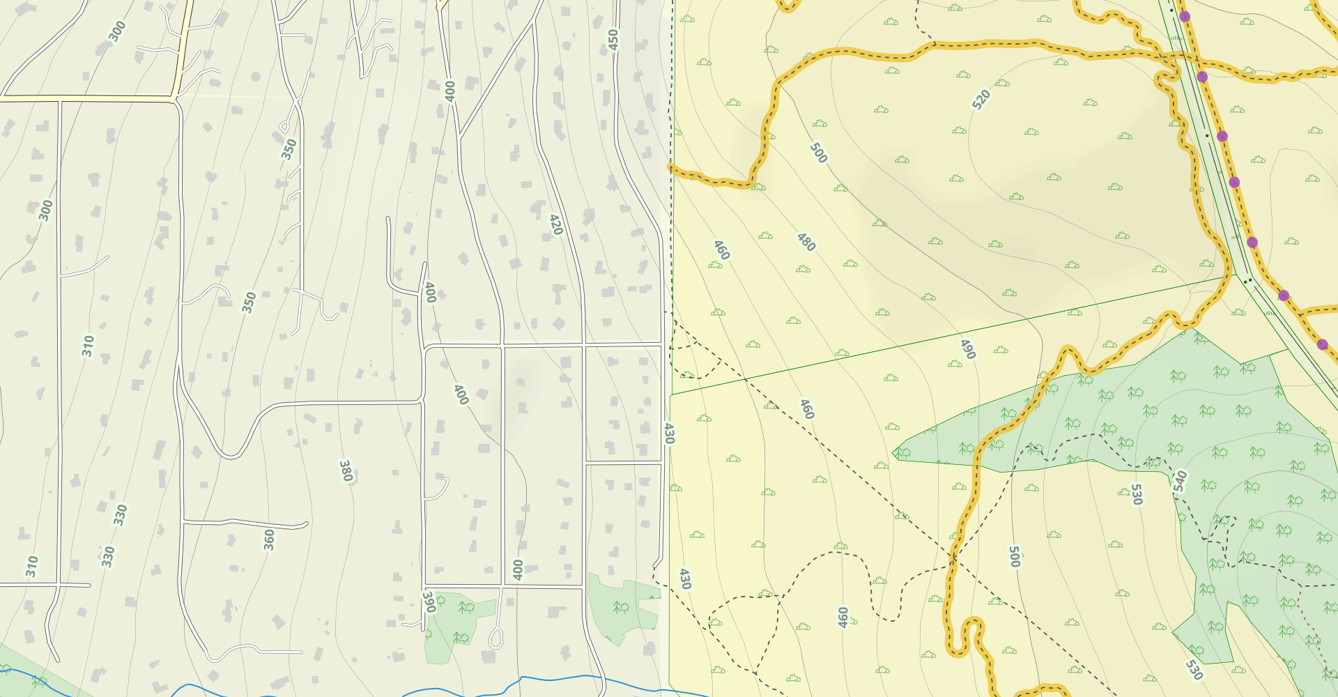 Gasline, Rock Meadow, Blueberry Hollow, White Spruce