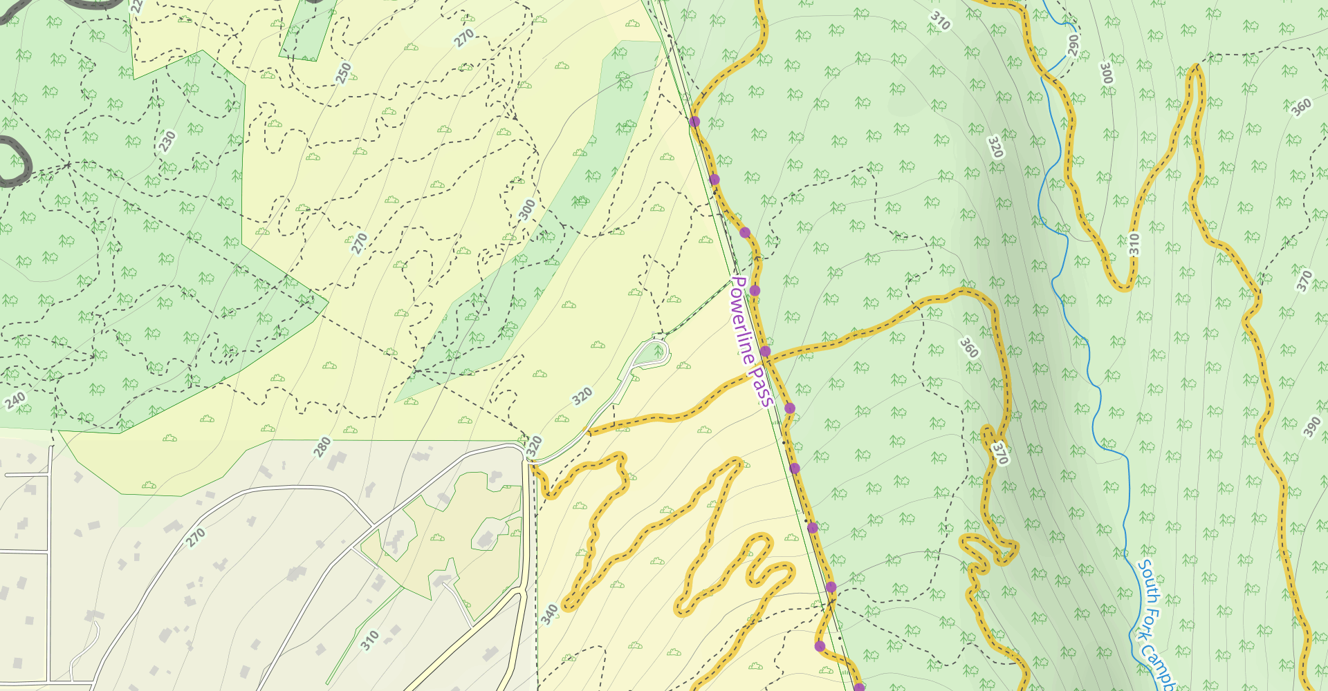 Powerline Trail to Southfork Rim Trail
