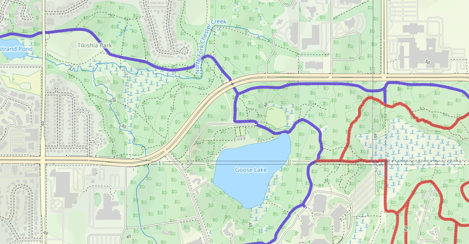 Goose Lake to Woodside Park via Chester Creek Bike Trail