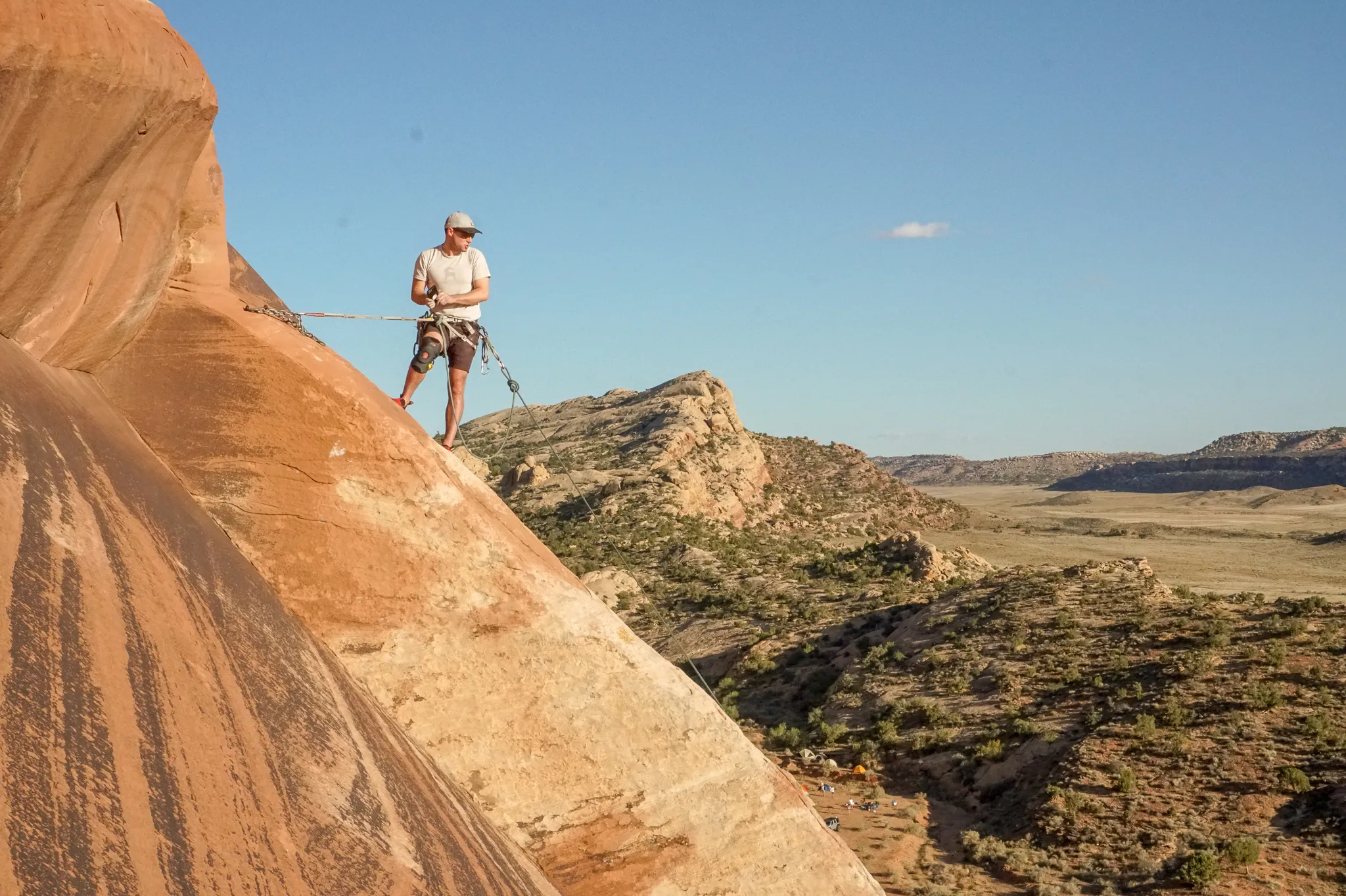Climb Lesson in Braille, Sunshine Wall near Arches NP