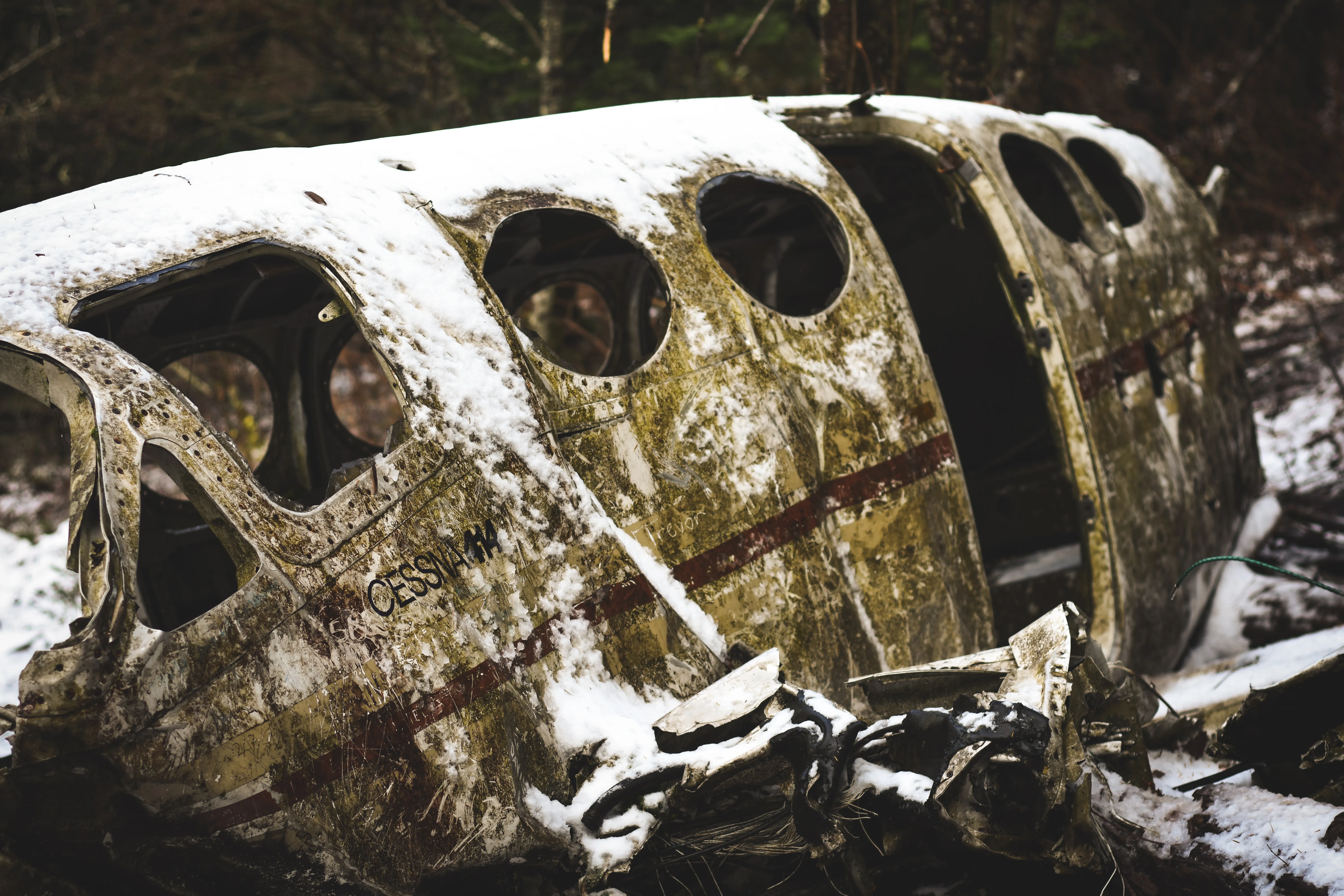 Abandoned Cessna 414A at Waterrock Knob (Removed)