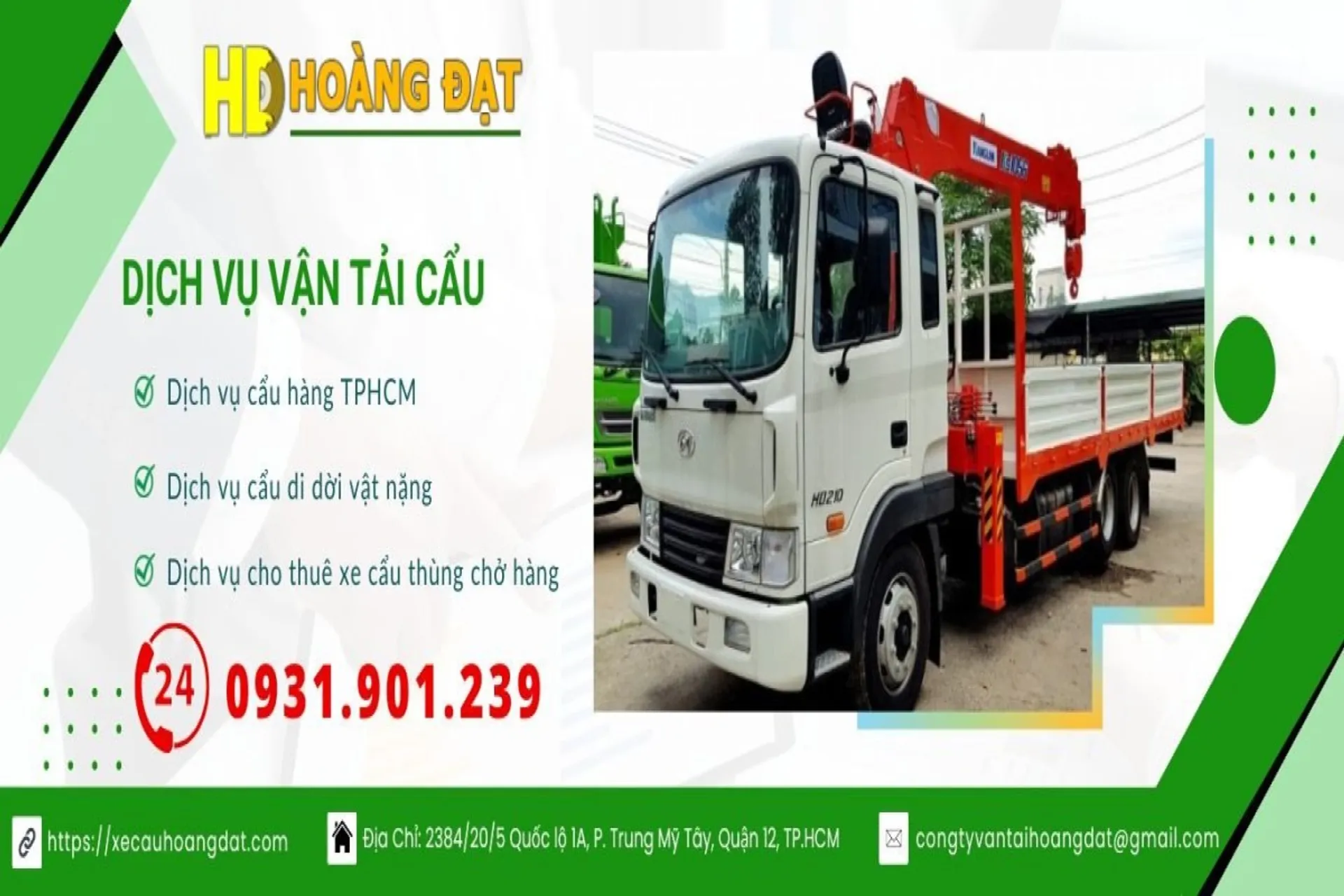 Xe Cẩu Hoàng Đạt -  Công Ty Vận Tải Hàng Hóa TPHCM