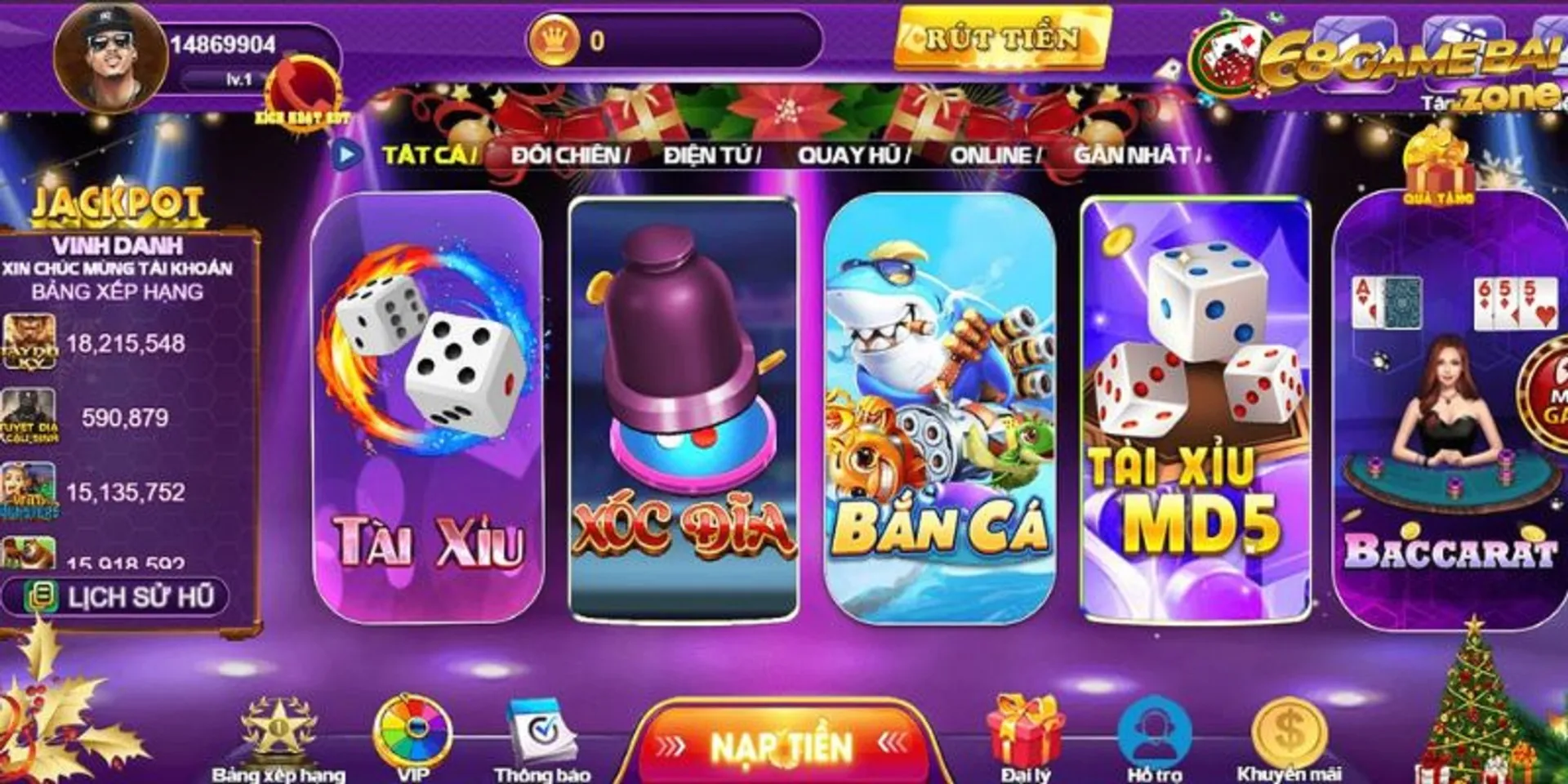 68  game bài