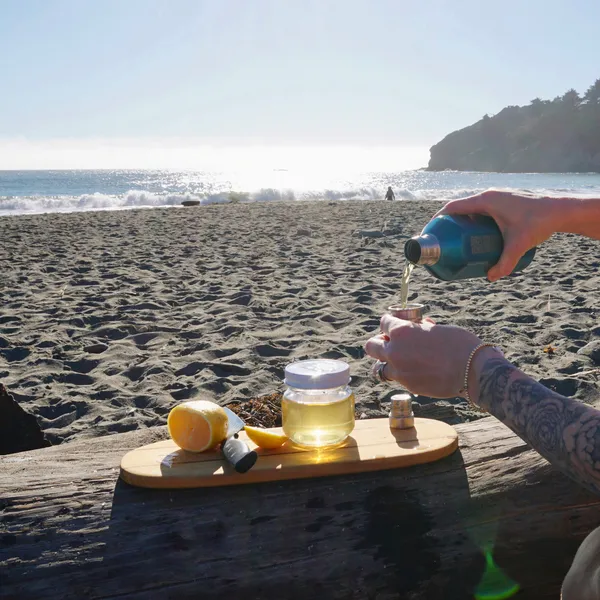 A golden happy hour on the California coast