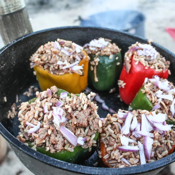 How to Cook Stuffed Bell Peppers in a Dutch Oven