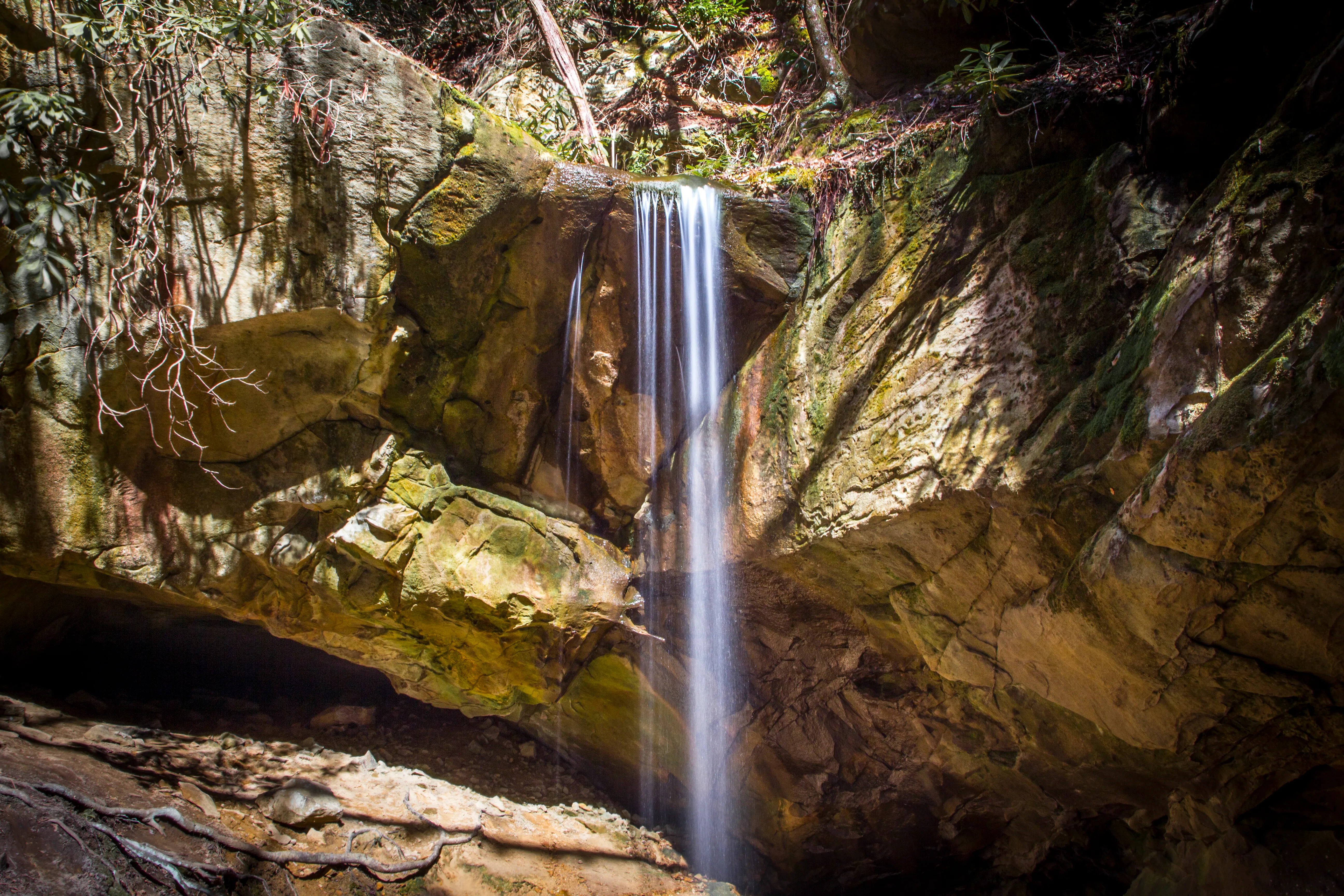Hike to Honeymoon Falls at Pine Mountain State Resort Park