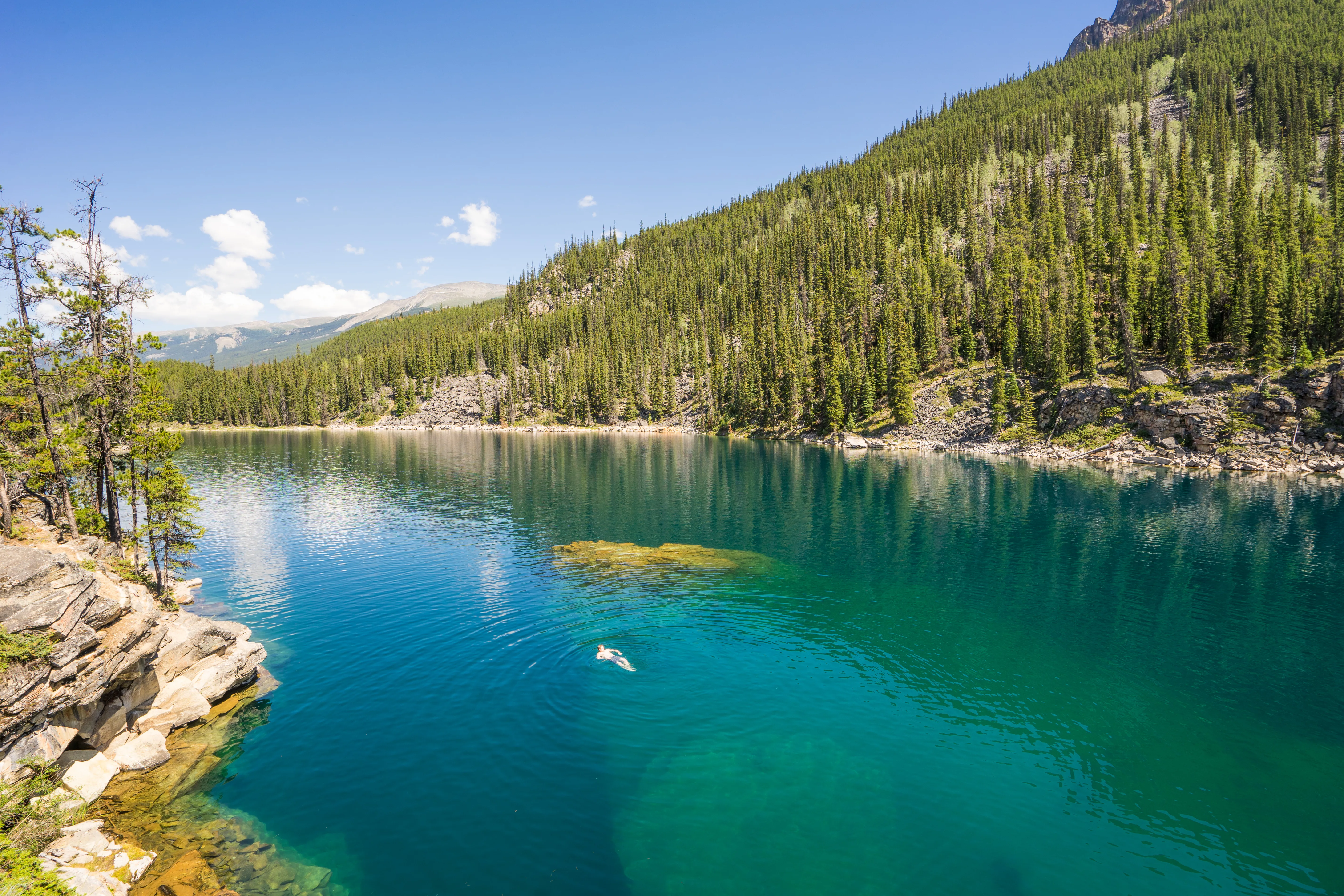 Swim at Jasper National Park's Horseshoe Lake