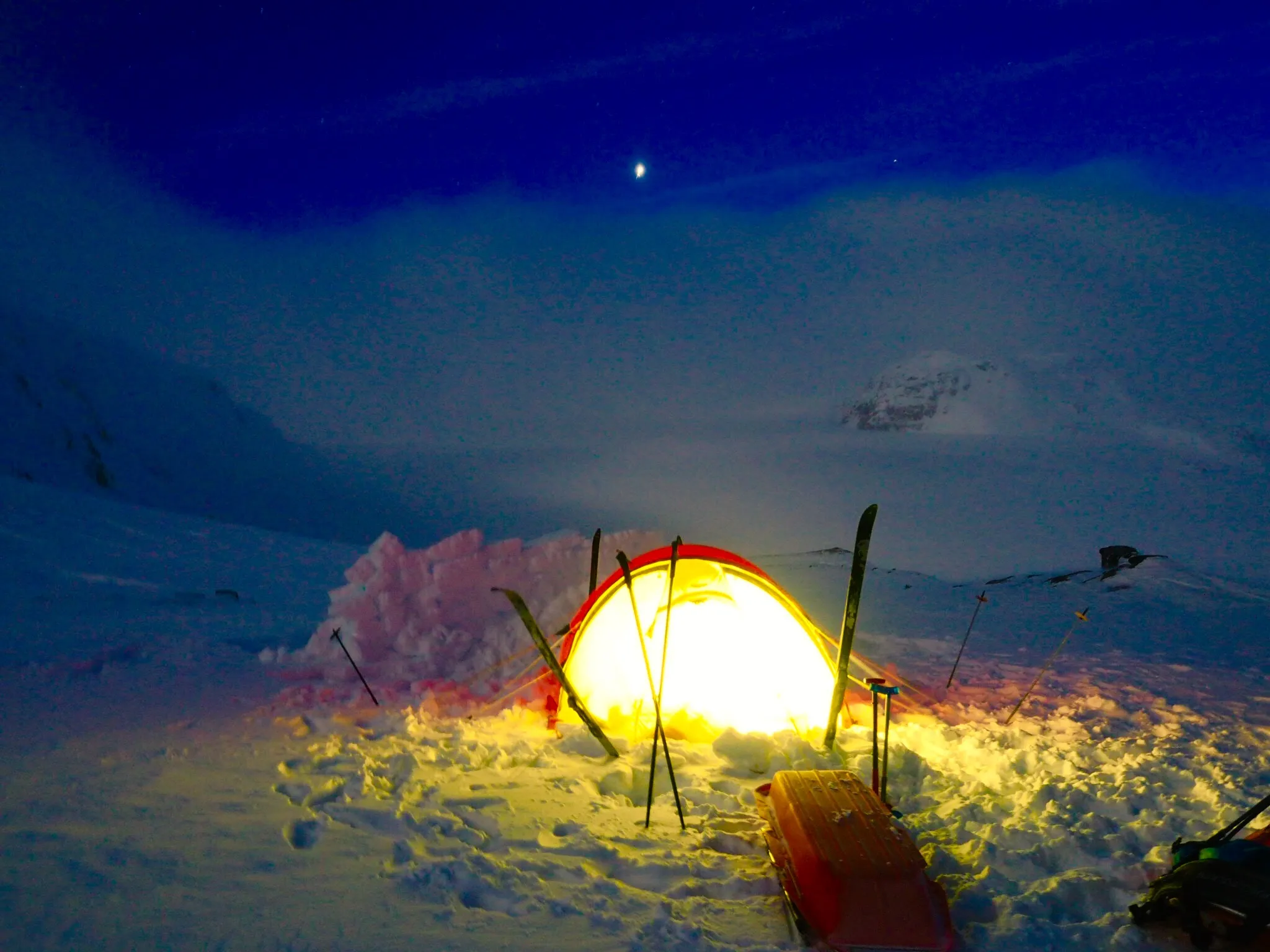 Ski across the Hardangerjokul Glacier, Norway