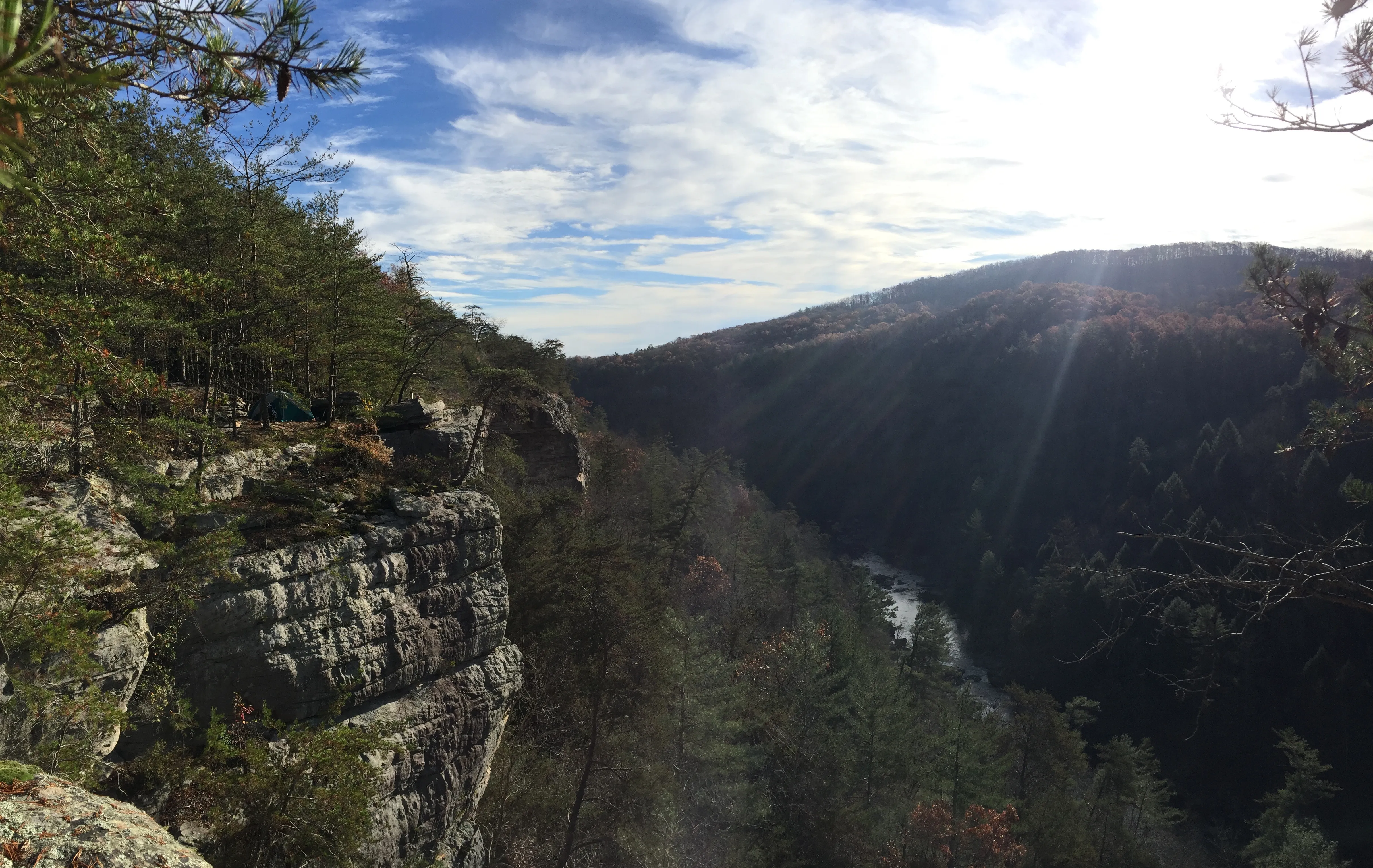 Camp at OBED Wild and Scenic River Area via the Point Trail