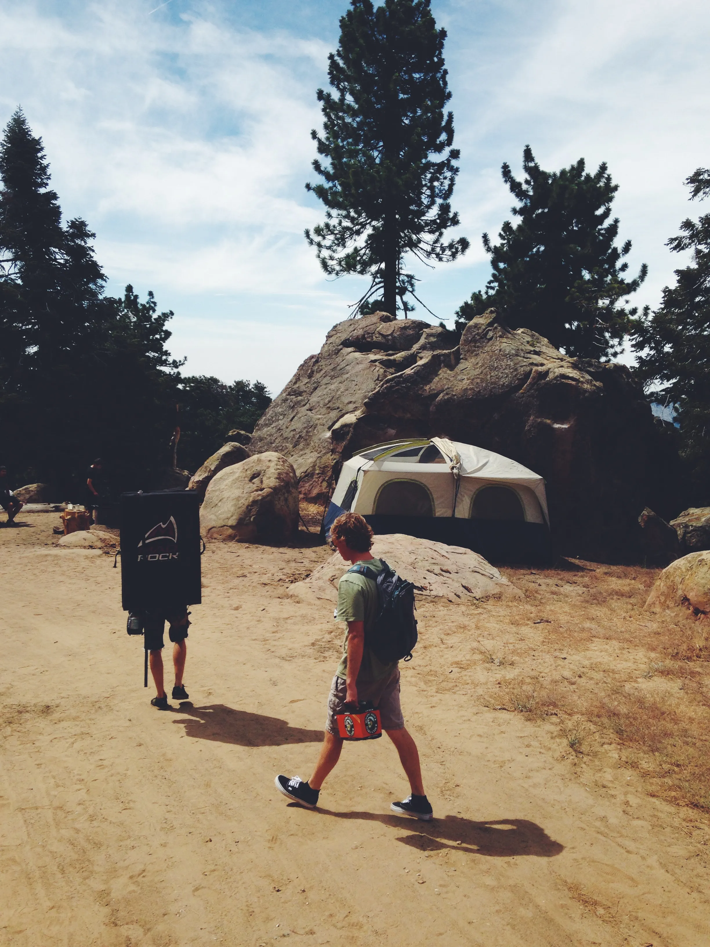 Camp and Boulder at Pine Mountain