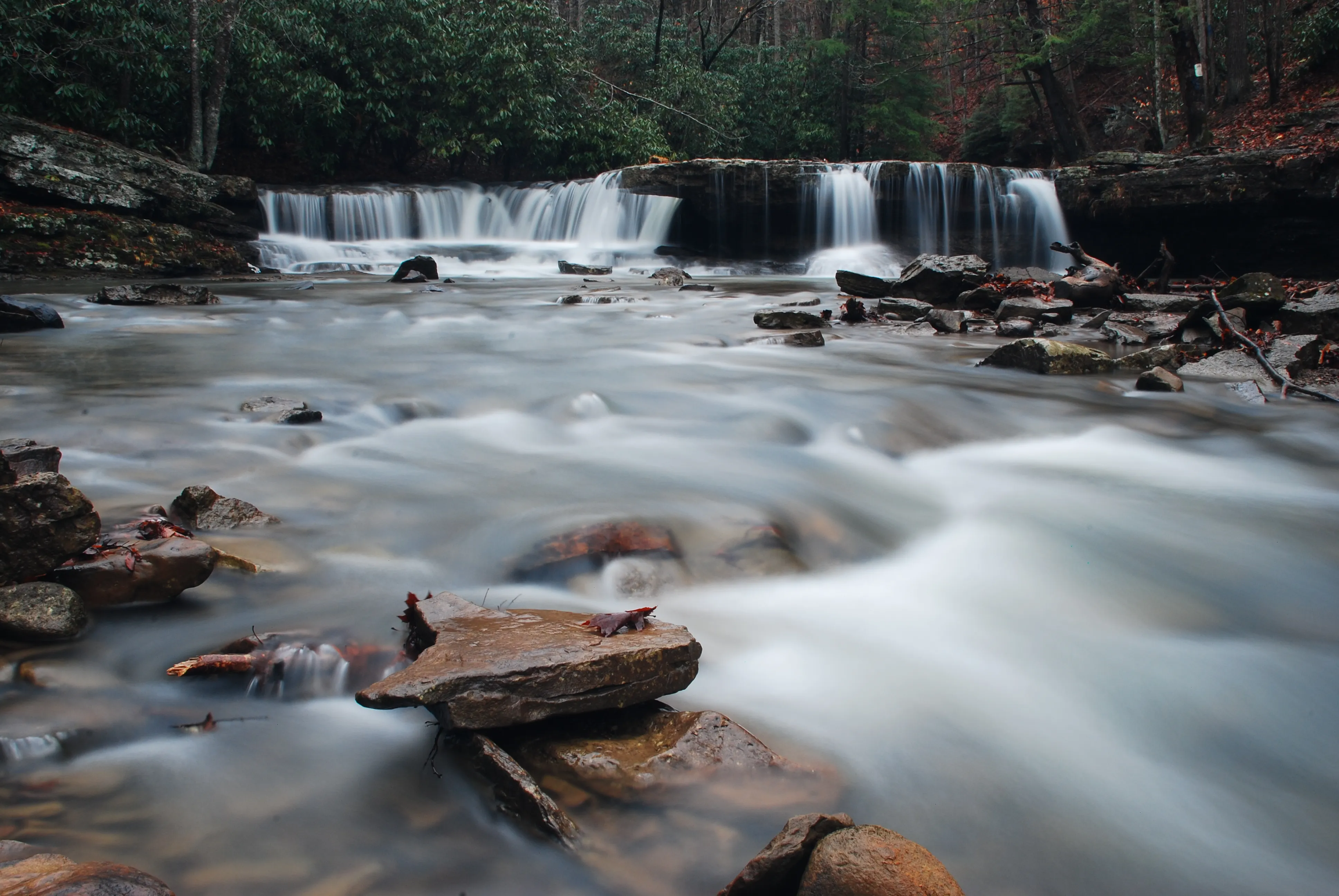 Photograph Mash Fork and Campbell Falls in Camp Creek SP