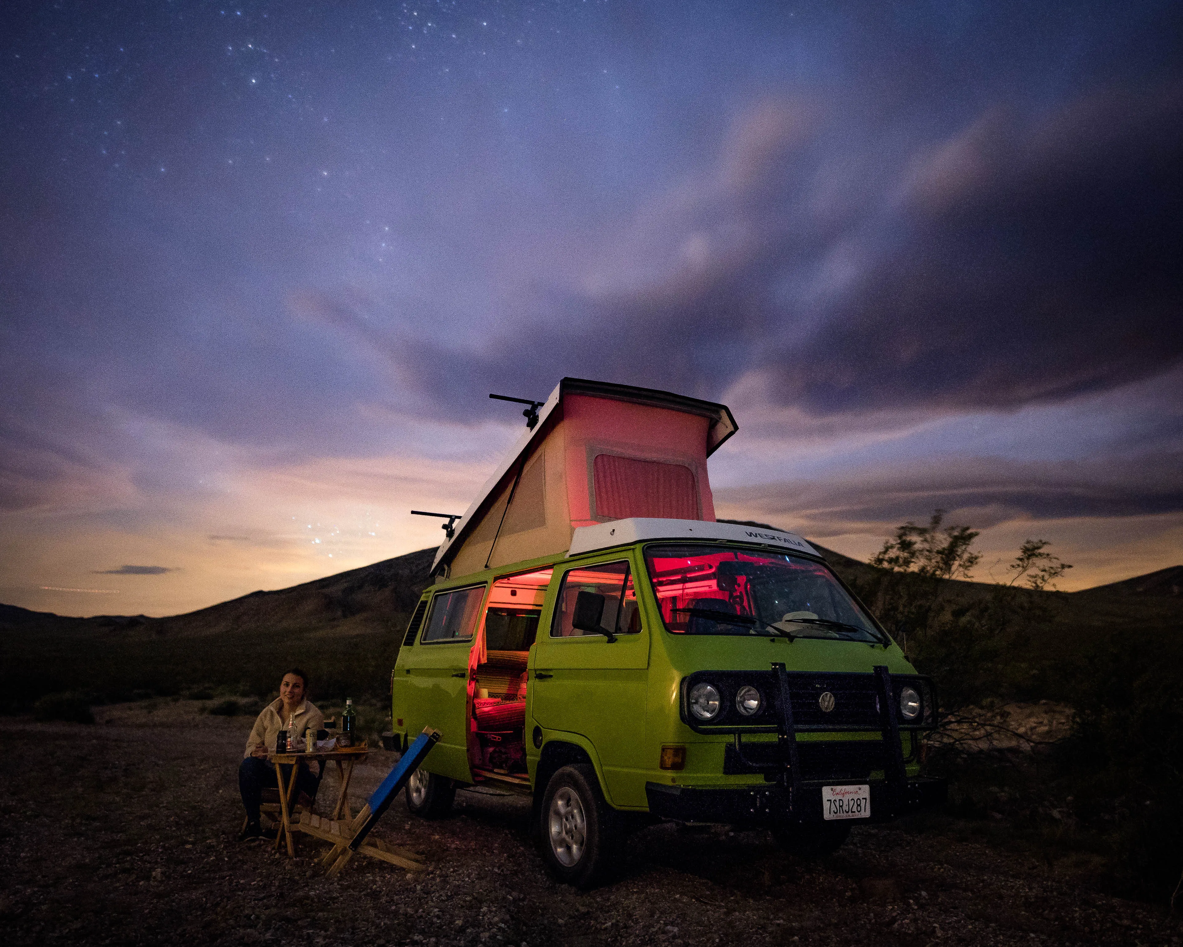Camp in the Greenwater Valley in Death Valley NP